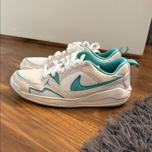 Nike Kids White and Teal Sneakers